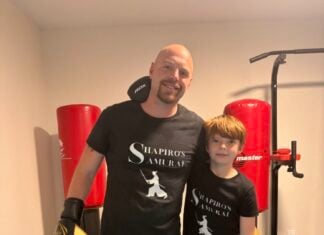 Kevin Shapiro (left) and his son Elijah