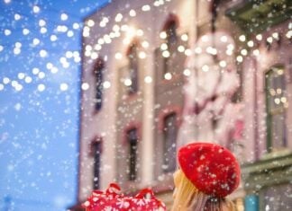 Shop Local for Holiday Gifts Woman shopping for holiday presents