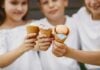 Kids eating ice cream cones