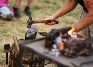 Exciting Events in Frederick: May 15-17 A blacksmith working with an anvil outside