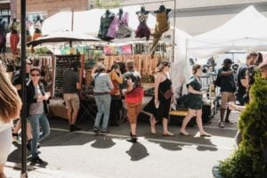 People at a street fair
