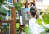 Artist painting outside